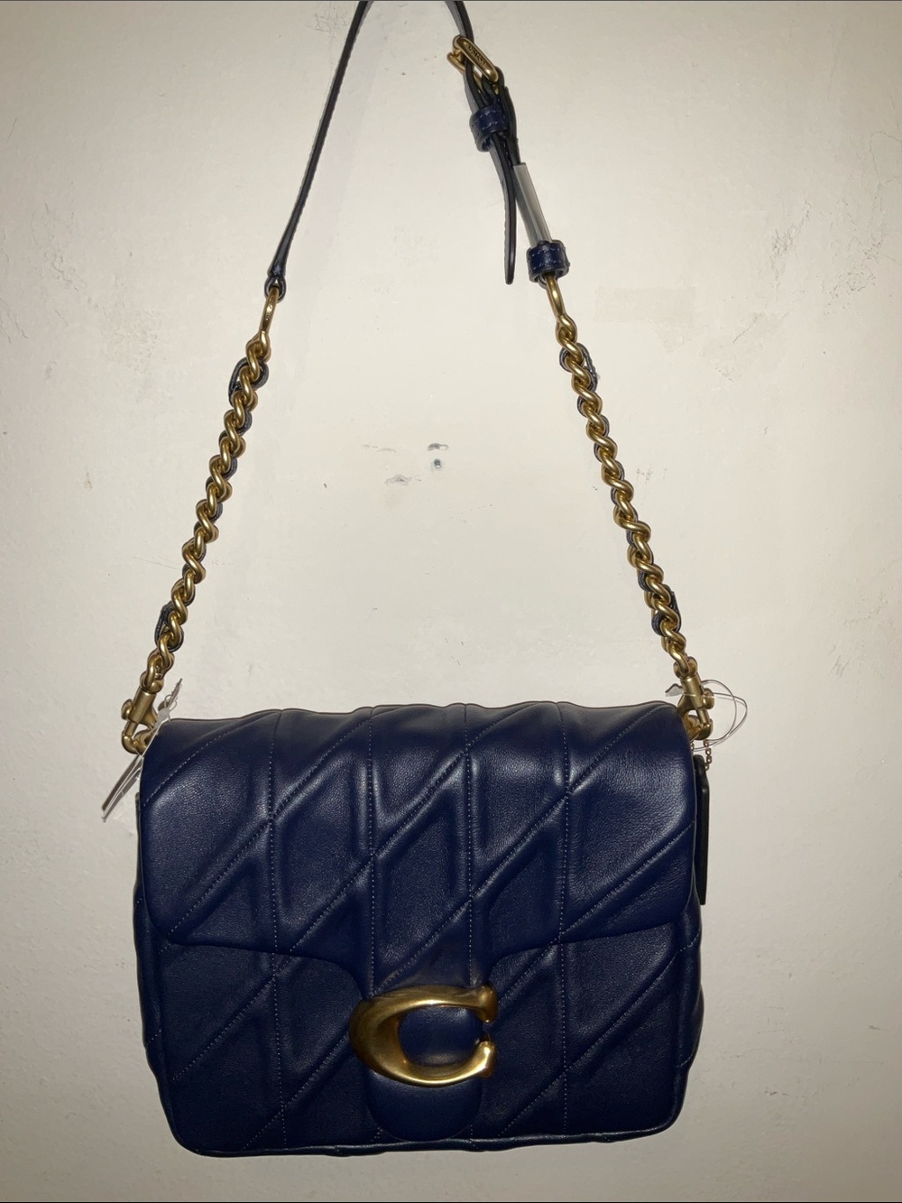 Coach Navy Blue Times Square Tabby, Crossbody bag with brushed gold hardware NWT - Picture 8 of 12